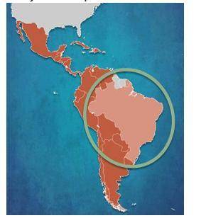 Which country colonized the region that is highlighted and circled on the map above?

A.Spain
B.En