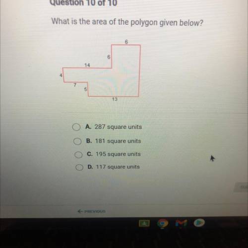 What is the area of the polygon below ?
Please help