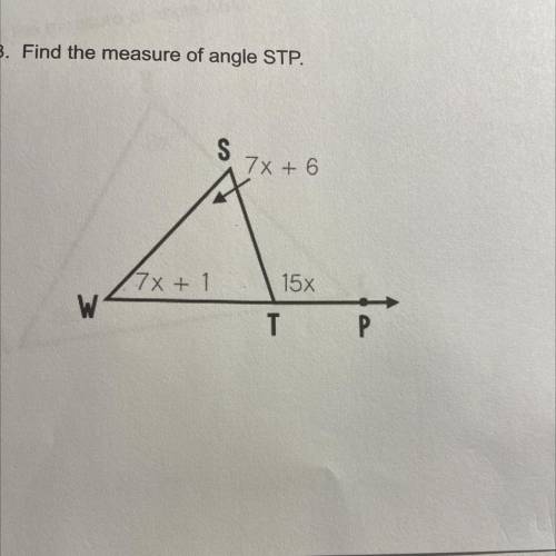 Find the measure of angle STP