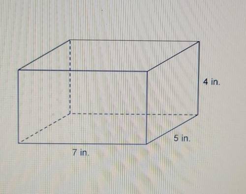 What is the volume of the right rectangular prism?

 
A. 16 in³B. 64 in³C. 140 in³D. 166 in³