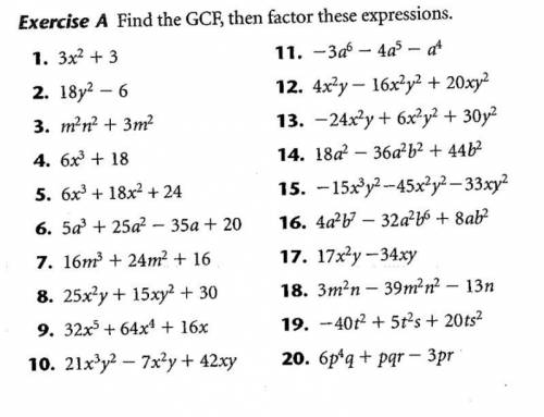 FIND THE GCF, THEN FACTOR THE EXPRESSIONS

if you can just tell me how to write the expression wit