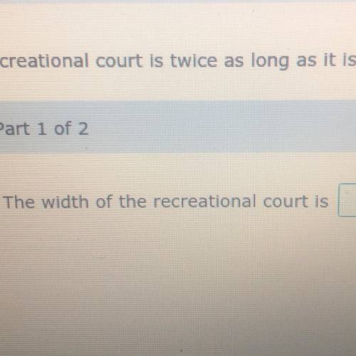 A recreational court is twice as long as it is wide. If the perimeter is 210 ft, find the dimension