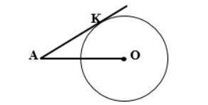 Given: Circle O, AO = 15, OK = 5 
K – point of tangency of AK
Find: m∠A