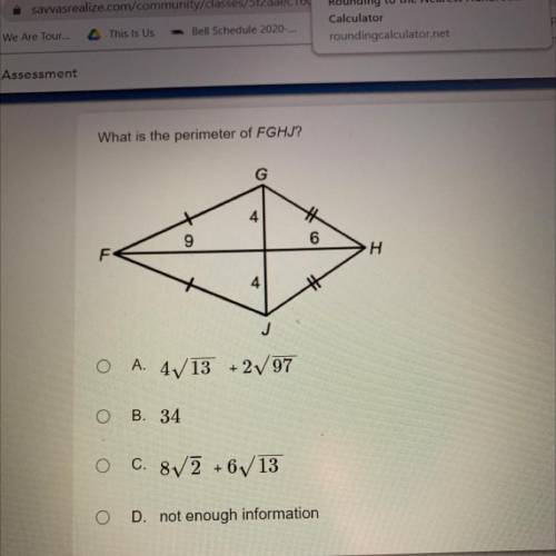 What is the perimeter of FGHJ?