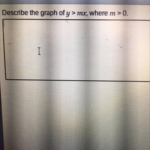 Describe the graph of y>my, where m>0
