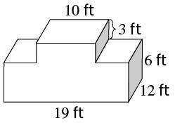 help meh please This figure is made up of two rectangular prisms. What is the volume of the fi