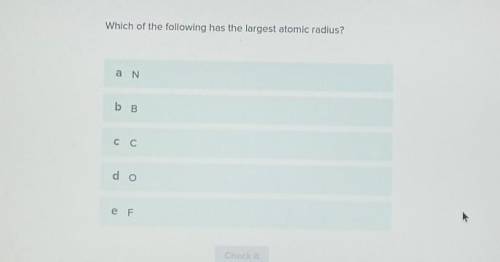 Which of the following has the largest atomic radius?