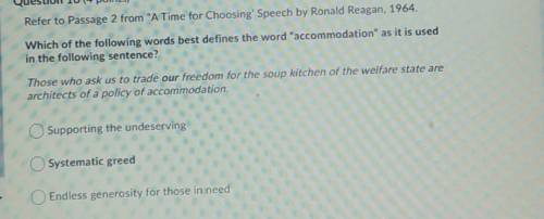 Refer to Passage 2 from A Time for Choosing' Speech by Ronald Reagan, 1964. Which of the following