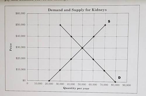 The shortage in kidneys is the difference between the quantity demanded and the quantity supplied w