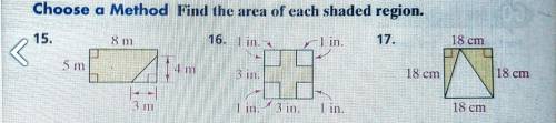 Find the area of each shaded regions