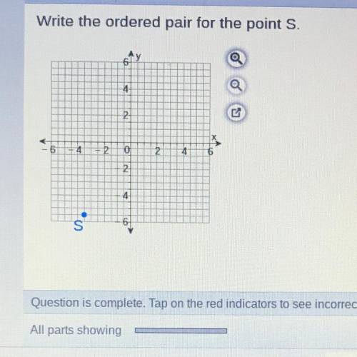 Write the ordered pair for the point S.