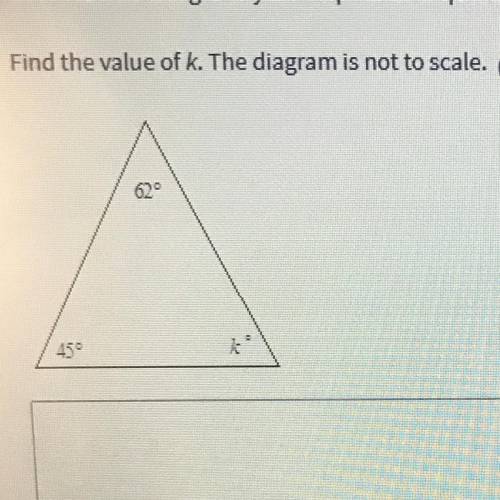 Find the value of k. The diagram is not to scale.