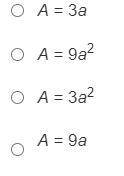 What is the area of a square with a side length of 3a?