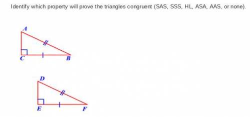 Which property proves the triangles are congruent?