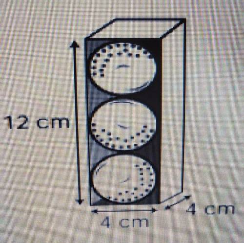 The following diagram shows a package with three golf balls. The radius of each golf ball is 2cm. H