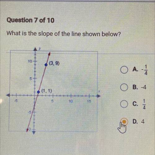 What is the slope of the line shown below?