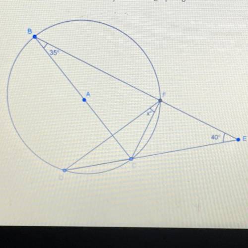 Find the measure of angle x (angle DFC)