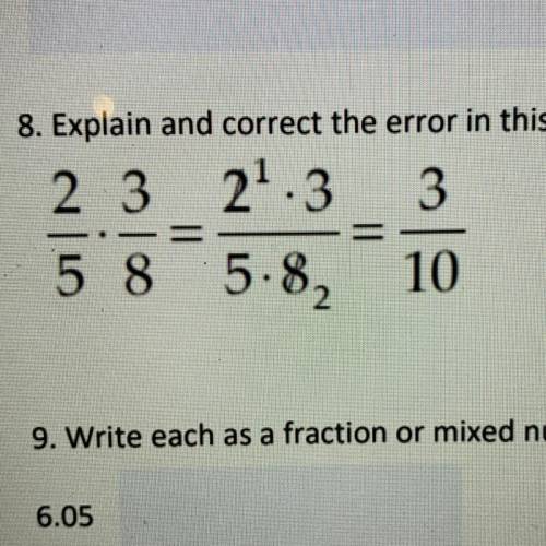 Please help! 
explain and correct the error in this calculation