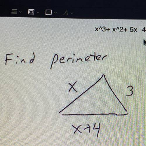 Find perimeter
of triangle