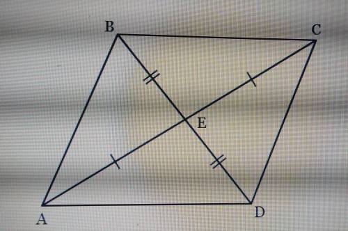 Given segment AC and segment BD bisect each other

Prove triangle BEC is congruent to triangle DEA