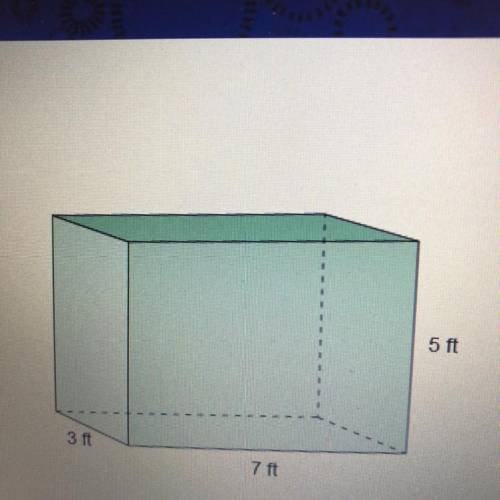 What is the volume of this rectangular prism?

A. 26 cubic feet 
B. 35 cubic feet 
C. 50 cubic fee
