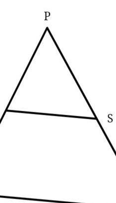 In the diagram below of triangle NPQNPQ, RR is a midpoint of \overline{NP}NP and SS is a midpoint o