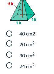 Help help
What is the area of the base (B) of the rectangular pyramid: