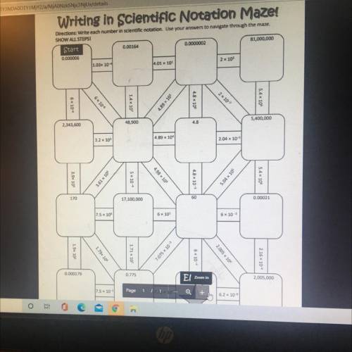 Scientific notation maze! 
Help me pls
