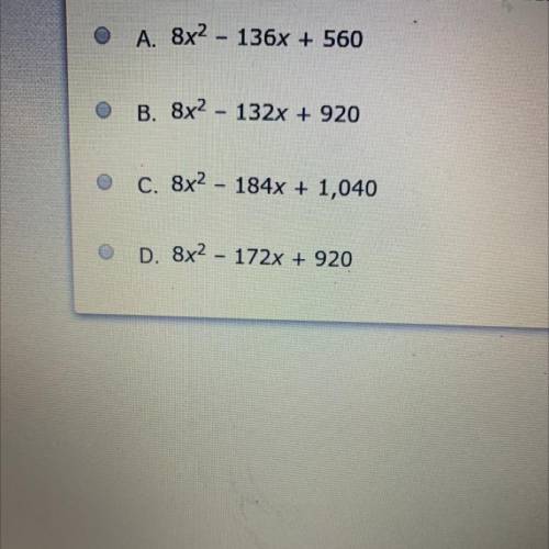 HELP I NEED HELP ASAP

A rectangle has a width represented by the expression-2x+20. The length of