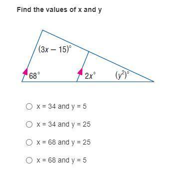 Find the values of x and y - i will give brainliest if right