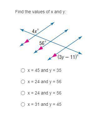 Find the values of x and y - will give brainliest