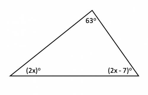 Given the diagram below, find the value of x:

a
27.5
b
62
c
8.5
d
31