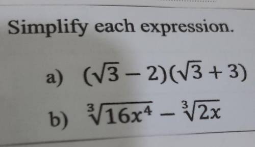 Simply this expression cube root 16x^4 - cube root 2x