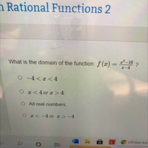 What is the domain of the function f(x)= x^2-16/x-4