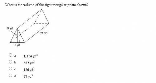 What is the volume of the right triangular prism shown?
for brainlist