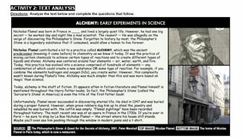 1.) What were Nicholas Flamel’s ideas and beliefs about science? What were his beliefs about alchem