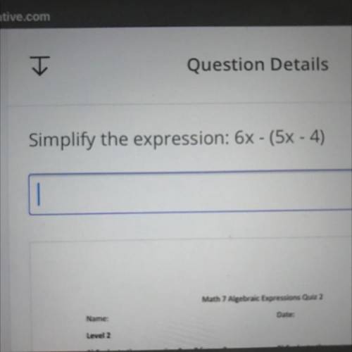 Simplify the expression 
6x -(5x-4)