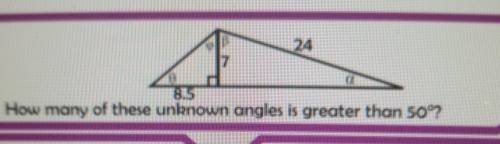 How many of these unknown angles is greater than 50%?

A.Zero B.OneC. Two D. Three
