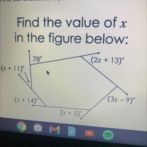 Find the value of x
in the figure below