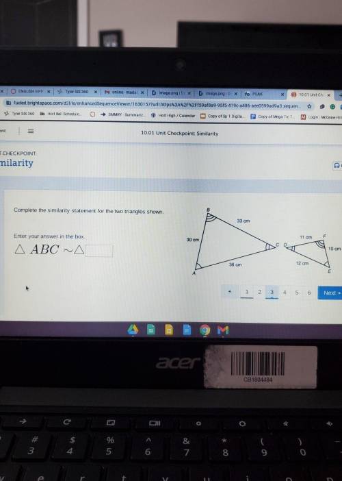 Comple the similarity statement for 2 triangles shownHELP ASAP