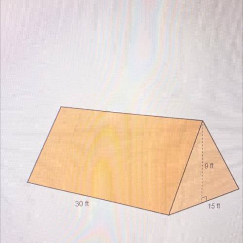 This figure shows the dimensions of a right triangular prism.

What is the volume of the right tri