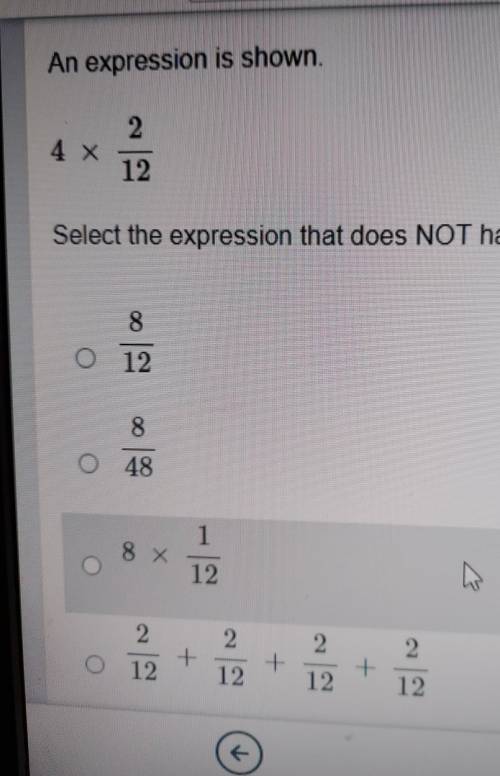 I need help. It says select the expression that does not have the same value​
