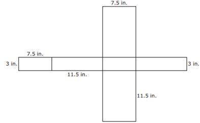What is the total surface area of the rectangular prism in square inches?

A- 143.25 in.2
B- 241.5