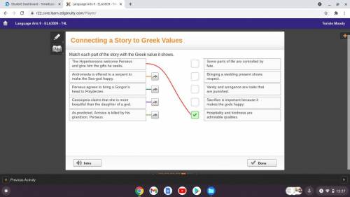 Connecting a Story to Greek Values
Match each part of the story with the Greek value it shows