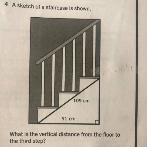 What is the vertical distance from the floor to the third step?(brainliest)
