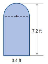 The width of the rectangle in the image is 3.4 ft.

What is the actual length of just the rectangl