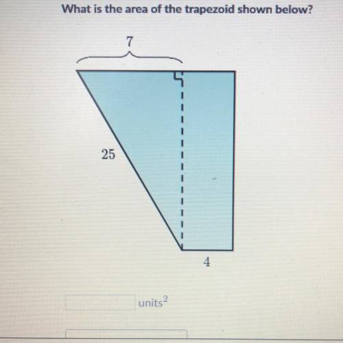 What is the area of the trapezoid shown below?
