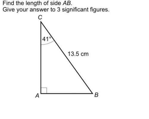 Find th length of size ab give your answer to 3 significant figures