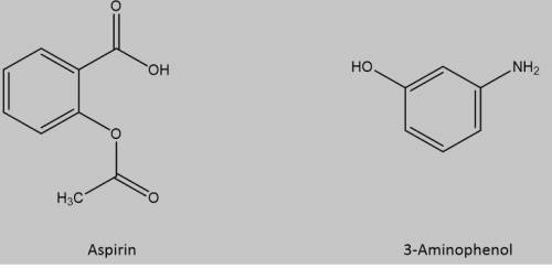 1. The Structures of Aspirin and 3-Aminophenol are given below. Draw these structures into your ans