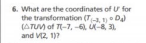 What are the coordinates of U' for the transformation?